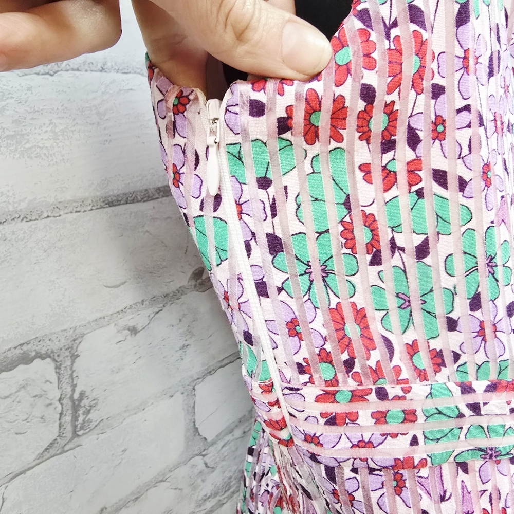 kate spade Pink Floral Burnout Midi Dress - Picture 10 of 13